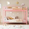 Coucheta Bunk Bed Twin Over Twin with Ladder & Full Safety Guardrail, Heavy Duty Metal Twin Over Twin Bunk Bed 400 Lbs Load Capacity, Noise Free - 3 of 4