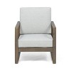 GDFStudio Lafayette Outdoor Acacia Wood 5 Piece Club Chair and Fire Pit Set with Cushions - 4 of 4