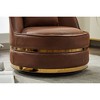 Velvet 360-degree Swivel Barrel Chair with Padded Seat and Stainless Steel Base - 3 of 3