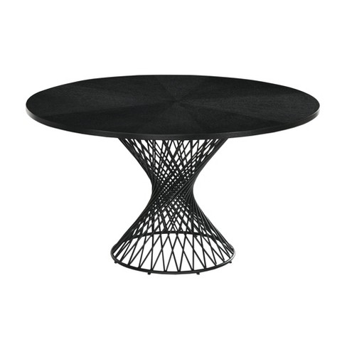 Round black discount outdoor dining table