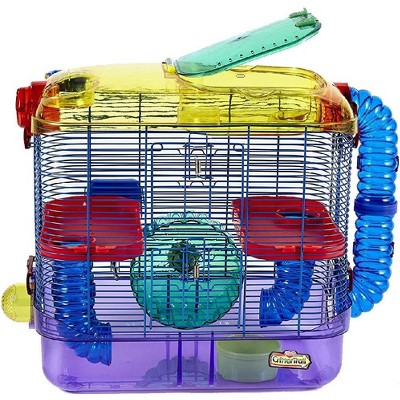 Colorful Two-Level Hamster and Gerbil Habitat Starter Kit
