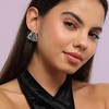 SOHI Women's Crystal Silver Crystal Cluster Triangle Stud Earrings - 3 of 4