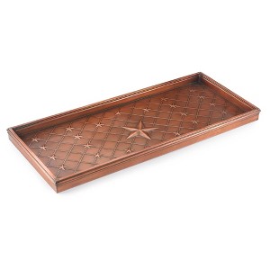 Stars Multi-Purpose Copper Finish Boot Tray for Boots - Good Directions: Metal, Mold-Resistant, Indoor Use - 1 of 4