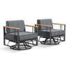 Belord Swivel Patio Chairs Set of 2 with 6" Thick Seat Cushion, Metal Outdoor Swivel Glider Chairs with Faux-Wood Armrest and Comfort Foam Cushion - 4 of 4