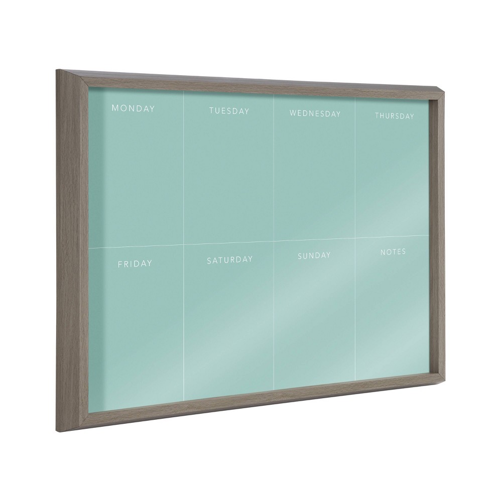 Photos - Dry Erase Board / Flipchart 18" x 24" Blake This Week Teal Framed Printed Glass by the Creative Bunch
