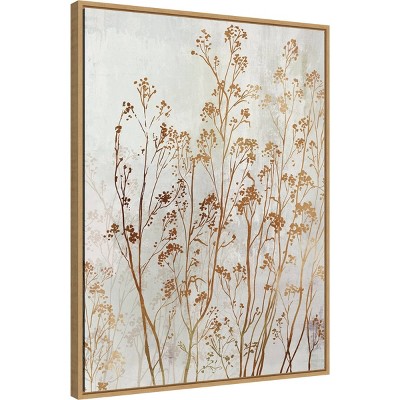Golden Botanical Bliss Framed Canvas Wall Art, 23" x 30"