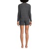 Lands' End Women's Cozy Brushed Rib 2 Piece Pajama Set - Long Sleeve Top and Shorts - 2 of 3