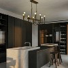 BAOURE 14-Light Gold Industrial Chandelier - 78.74" Rustic Kitchen Island Lighting-  Farmhouse Linear Chandeliers for Large Kitchen Islands & Dining - 2 of 4