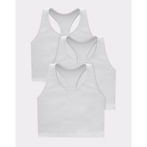 Hanes Originals Women's Racerback Crop Tank Top with Built-In Bra, 3-Pack - 1 of 1