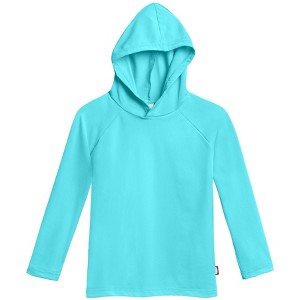 City Threads USA-Made Swim UPF 50+ Hooded Long Sleeve Rashguard Tee for Boys and Girls - 1 of 4
