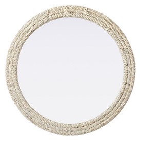 Elegant Lighting Round Cornhusk Mirror 42x42 in Linen White - 1 of 4