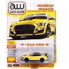 2021 Ford Mustang Shelby GT500 Carbon Fiber Track Pack Grabber Yellow with Black Top 1/64 Diecast Model Car by Auto World - image 3 of 3