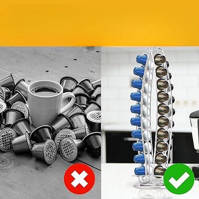 Regal Trunk 16'' Silver Iron Coffee Pod Holder Stand