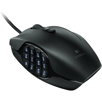 Logitech G600 MMO Gaming Mouse, RGB Backlit, 20 Programmable Buttons - Manufacturer Refurbished - Black