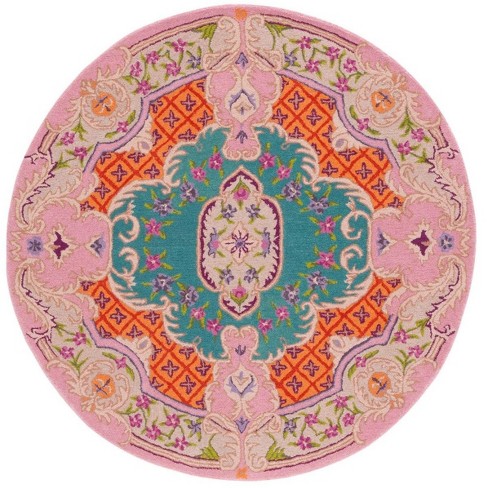 Bellagio Blg535 Hand Tufted Area Rug - Blue/pink - 7' Round - Safavieh ...