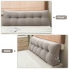 Soft Wedge Teddy Velvet Headboard Pillow w/ Side Pocket - PP Cotton Filled, Triangular Backrest Cushion for Dorm Bed - 3 of 4