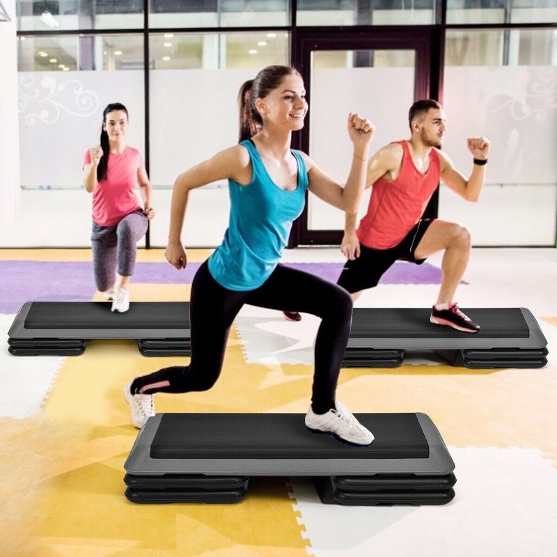 Fitness Aerobic Step 43'' Cardio Adjust 4'' - 6'' - 8'' Exercise Stepper w/Risers, 5 of 11