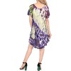 LA LEELA Women's Summer Holiday Casual Short Swing Dress Relaxed Maternity House Wear Dresses Medium/Large Multicolored, Tie Dye Design - 3 of 3