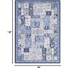 Washable Boho Area Rug for Living Room, Low Pile Vintage Plaid Carpet, Indoor Neutral Accent Rug for Bedroom or Home Office - 2 of 4