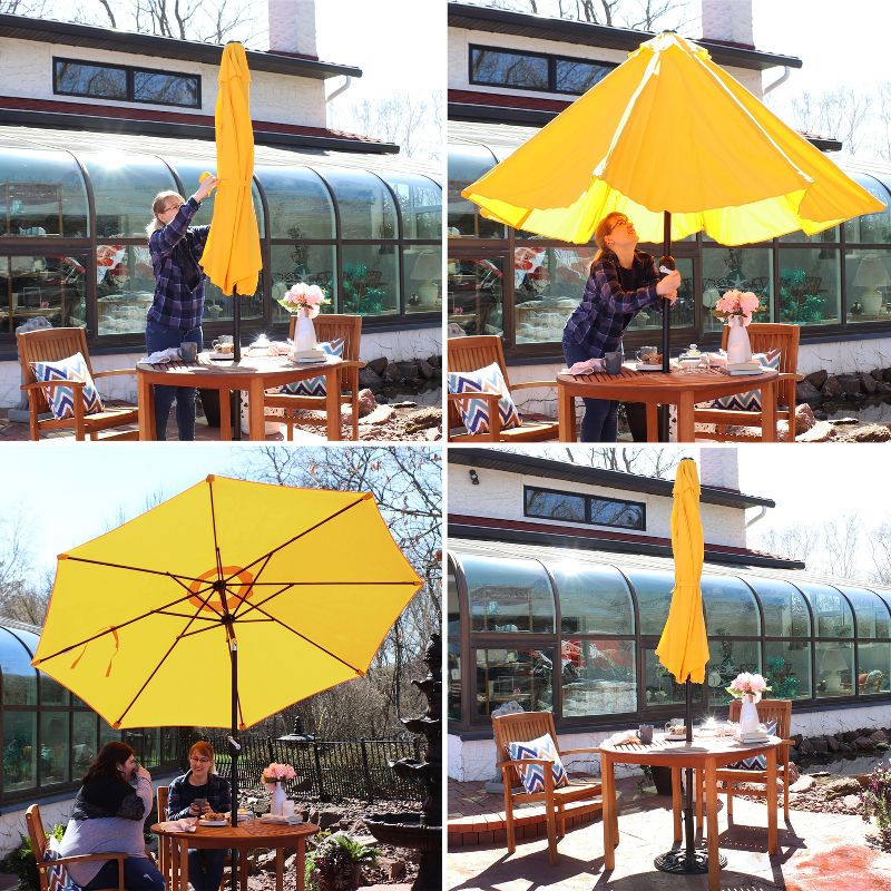 Sunnydaze Outdoor Aluminum Patio Table Umbrella with Polyester Canopy and Push Button Tilt and Crank - 9', 4 of 24