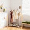 Metal Clothing Rack for Hanging Clothes, Freestanding Garment Rack with Wheels, Rolling Clothing Rack for Hallway Bedroom Living Room - 2 of 4