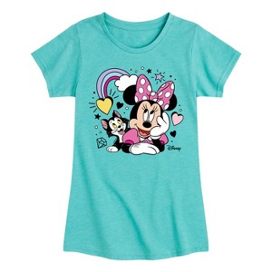 Girls' - Disney - Minnie With Figaro Fitted Short Sleeve Graphic T-Shirt - 1 of 4