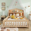 Full Size Floor Bed with Bookcases and Blackboards - 2 of 4