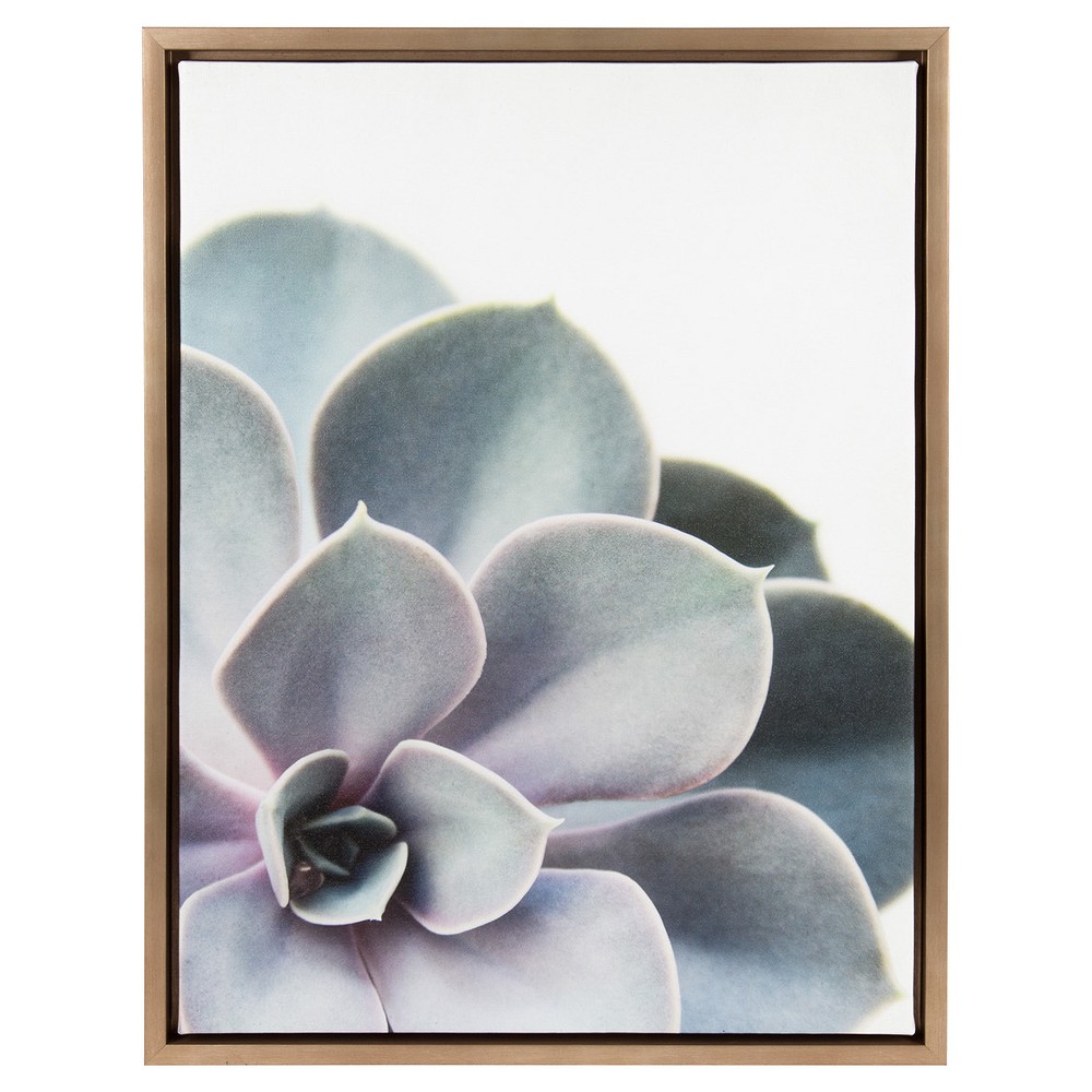 Photos - Other Decoration Succulents Framed Kids' Canvas Art Gold  - Uniek(24"x18")