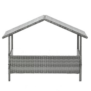 Dog Bed, Pet Bed, Pet Enclosures, Pet Outdoor Furniture, Pet Patio Furniture, Seasonal PE Wicker Pet Furniture, Dog Bed With Canopy - 1 of 4