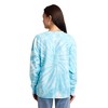 Dragon Ball Daima Goku With Staff Women’s Blue Tie-Dye Crew Neck Long Sleeve Fleece Sweatshirt - 4 of 4