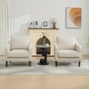 Modern Comfy Accent Chair, Linen Fabric Upholstered Armchair,Reading Side Chair, Single Sofa with Back Pillow and Wood Legs for Living Room, Beige - 2 of 4
