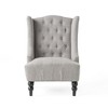 Tufted Wingback Chair, Diamond Stitch Accent Chair, Arm Chair with Turned Birch Wood Legs -Christopher Knight Home Sofa Chair - 3 of 4
