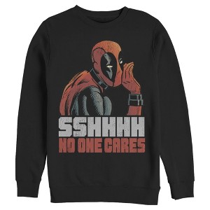 Men's Marvel Deadpool No One Cares Sweatshirt - 1 of 3