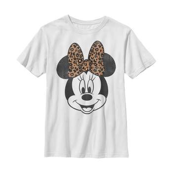 Boy's Mickey & Friends Mickey & Minnie Mouse Cheetah Print Bow T-Shirt