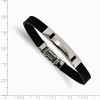 Black Bow Jewelry 8mm Black Rubber Polished Stainless Steel I.D. Bracelet, 8.5 In - 2 of 4