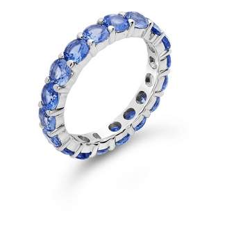 SHINE by Sterling Forever Sterling Silver Rainbow CZ Eternity Band Ring