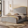 AMERLIFE Bed Frame with 61.4" High Velvet  Upholstered Headboard and Footboard - 3 of 3