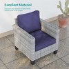 Sonkuki 6-Piece Patio Conversation Set Outdoor Wicker Rattan Furniture Set with Side Table - 4 of 4