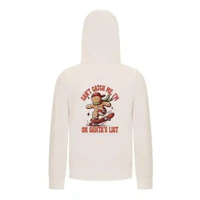 Everyday Kids Christmas Collection Gingerbread Skateboard Boys Zip Up Hoodie – Holiday Sweatshirt - Off White