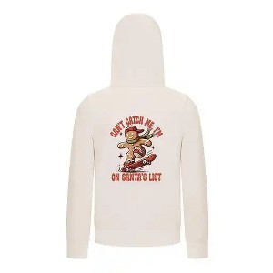 Everyday Kids Christmas Collection Gingerbread Skateboard Boys Zip Up Hoodie – Holiday Sweatshirt - Off White - 1 of 1