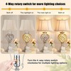 ROTTOGOON 29” Tall Table Lamps Set of 2 for Living Room with Lantern Nightlight,Traditional Bedroom Silver Mercury Glass Lamps for Nightstand, Bedside - 2 of 4