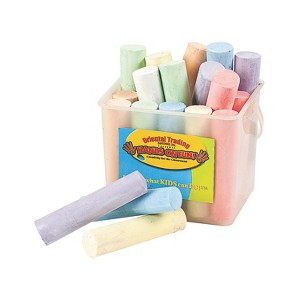 Hands on Fun 4" Jumbo Pastel Colors Sidewalk Chalk in Plastic Bucket - 20 Pc. - 1 of 3