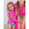 RuffleButts Baby/Toddler Girls UPF50+ Long Sleeve Zipper Rash Guard 2-Piece - 3 of 4
