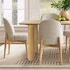 7-Piece Dining Set for 6, 67'' Rectangle Dining Table Set with 6 Armless Upholstered Linen Fabric Dining Chairs with Soild Wood Legs-Maison Boucle - 2 of 4