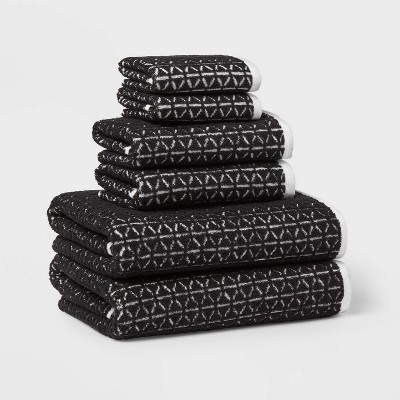 Black and white boho towels sale