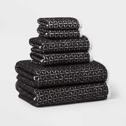 Contemporary Home Living Set of 3 Assorted Black and White Dish Towel, 30