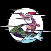 Men's Design By Humans Christmas Cartoon Santa Riding A Jet Ski By rasok T-Shirt - 2 of 4