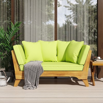 Patio Sofas, Outdoor Arm Sofa, Daybed, All-Weather Sofa with Cushions & Lumbar Pillows, for Patio, Balcony, Backyard, Deck -Christopher Knight Home