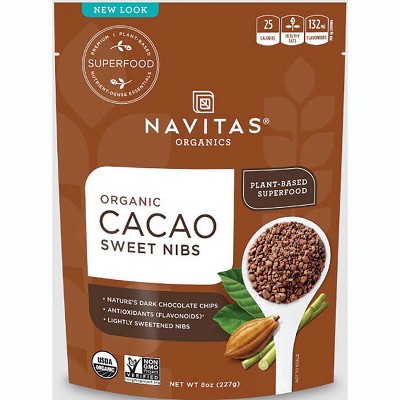 Navitas Organics Organic Cacao Sweet Nibs.