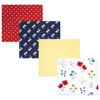 Hudson Baby Infant Girl Cotton Flannel Receiving Blankets, Wildflower, One Size